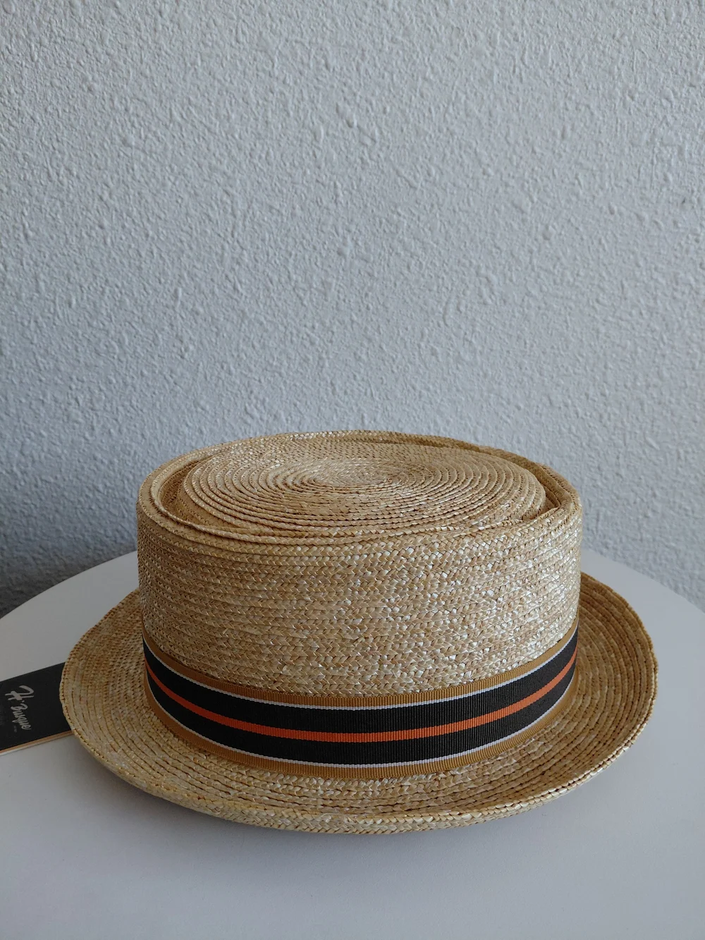 New with tag .H.Busque Thick Real Straw Boater Hat One Size Ajustable